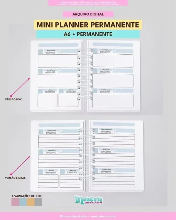 Mini Planner Permanente – A6 - Imagem 2