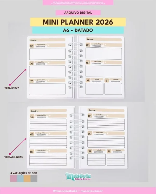 Mini Planner 2026 - A6 - Imagem 3