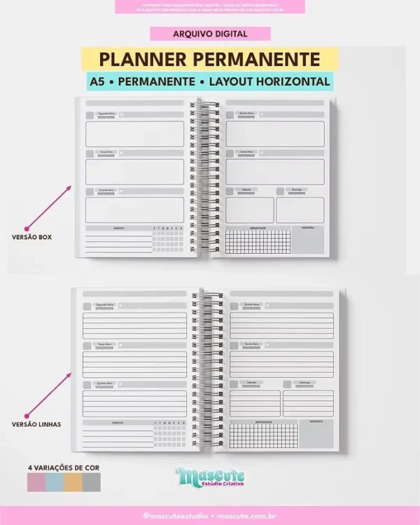 Planner Permanente – A5 Horizontal - Imagem 2
