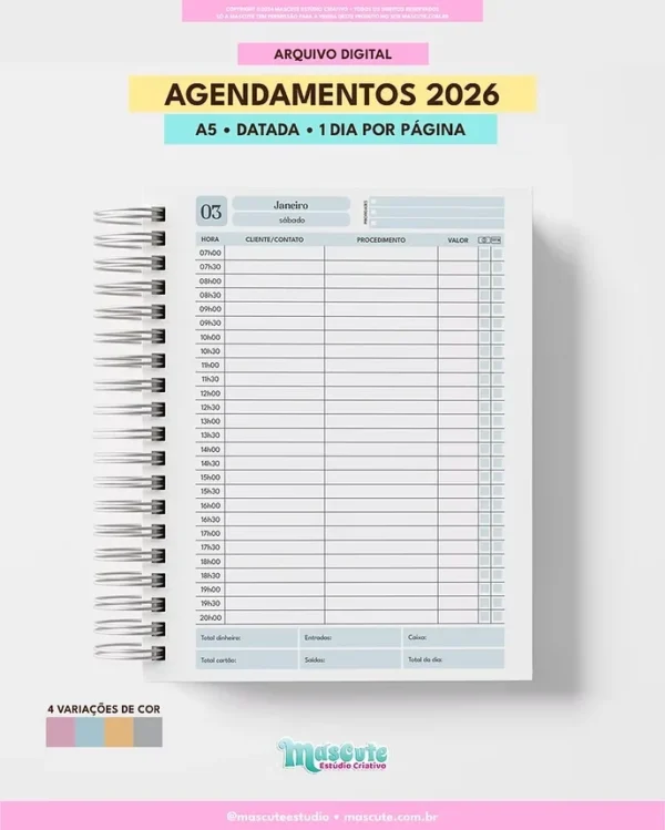 Agendamentos Datada 2026 – A5 1DPP - Imagem 2