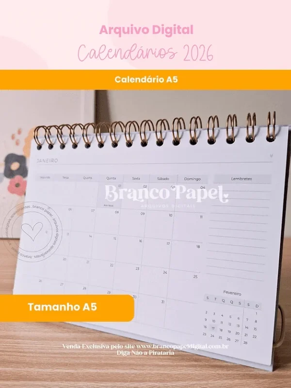 Calendários 2026 (Branco Papel) - Imagem 4