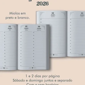 Agenda 2026 preto e branco WIRE-O (Perfeito Miolo)