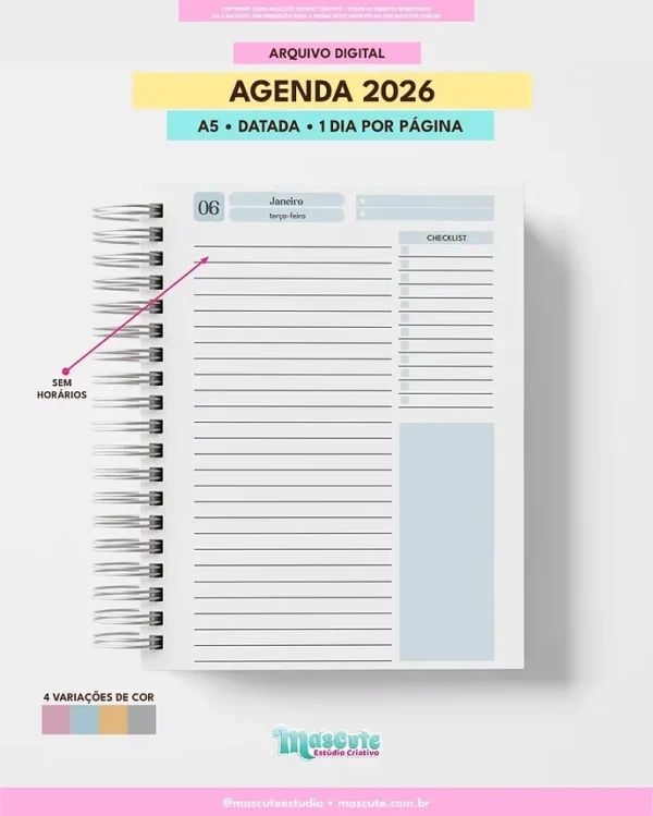 Agenda Datada 2026 – A5 1DPP - Imagem 5