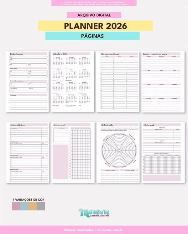 Planner Datado 2026 – A5 Horizontal - Imagem 5