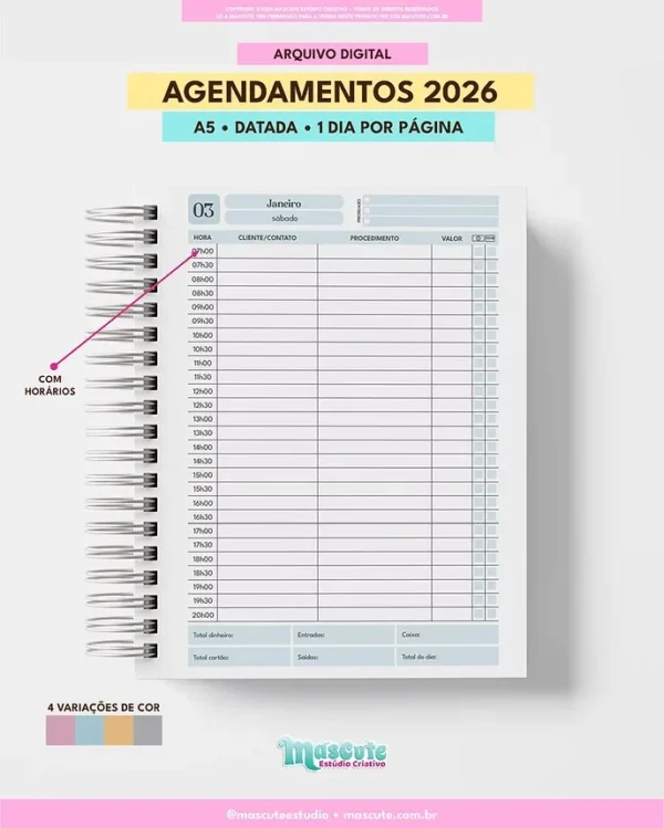 Agendamentos Datada 2026 – A5 1DPP - Imagem 3