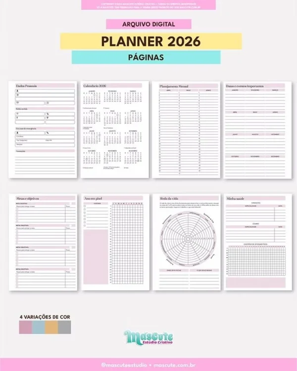 Planner Datado 2026 – A5 Vertical - Imagem 4