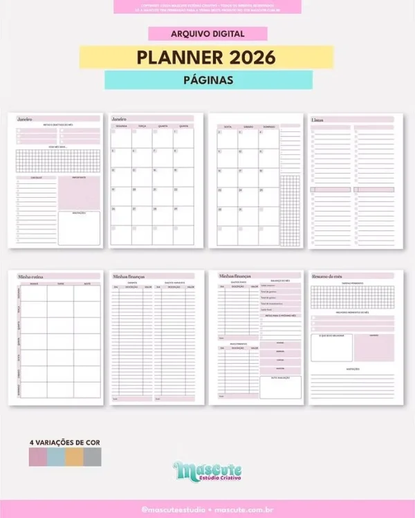 Planner Datado 2026 – A5 Vertical - Imagem 2