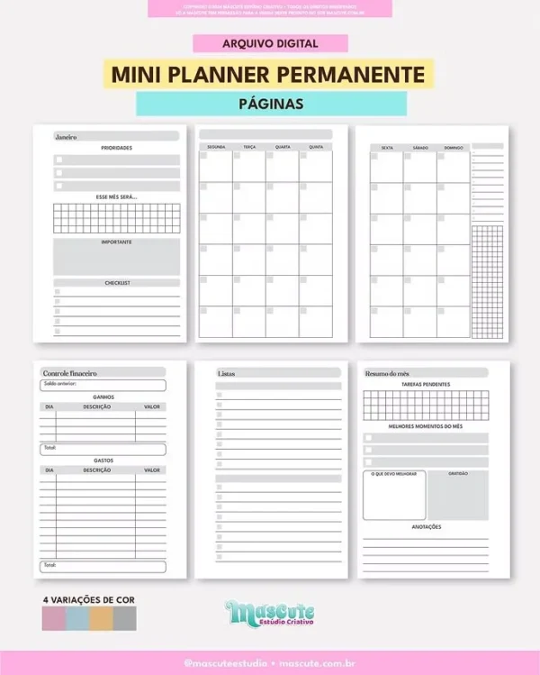 Mini Planner Permanente – A6 - Imagem 4