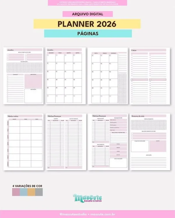 Planner Datado 2026 – A5 Horizontal - Imagem 2