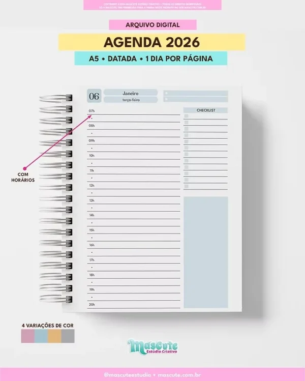 Agenda Datada 2026 – A5 1DPP - Imagem 4
