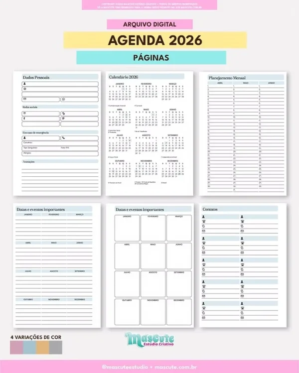 Agenda Datada 2026 – A5 1DPP - Imagem 3