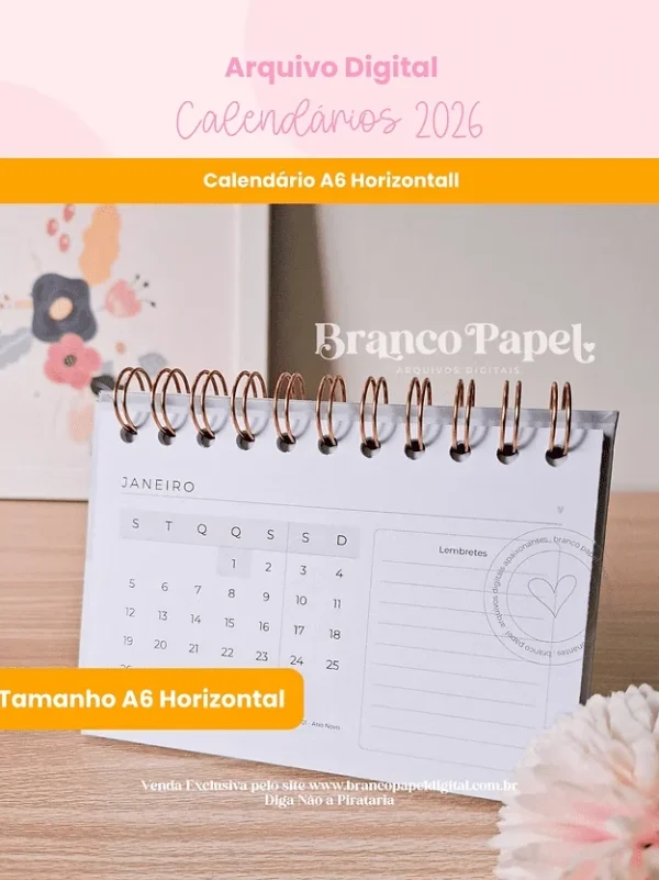 Calendários 2026 (Branco Papel) - Imagem 8