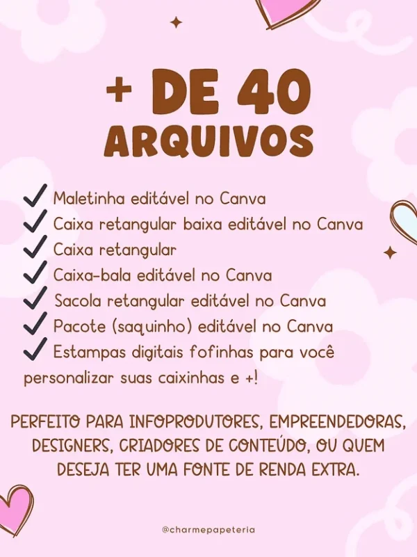 Moldes Caixinhas – Editáveis no CANVA - Imagem 7
