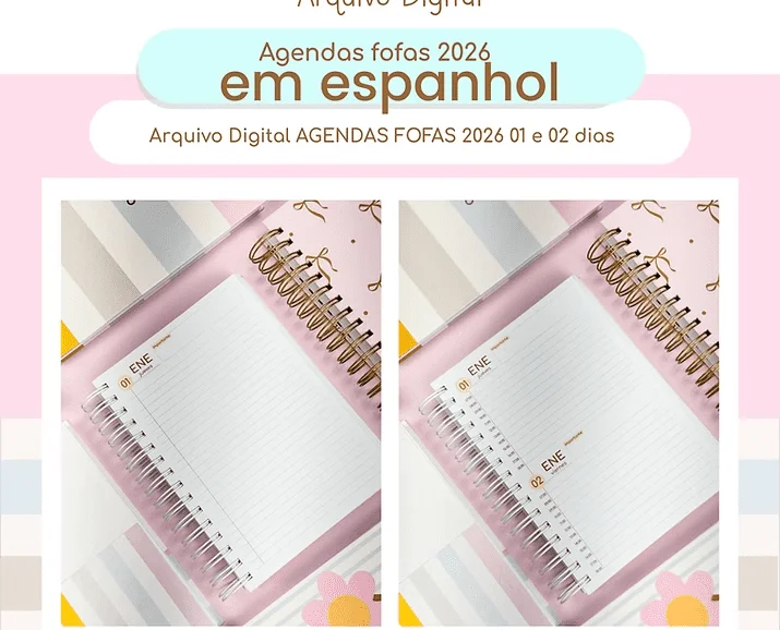 Agenda A5 2026 em Espanhol (Estúdio G19)