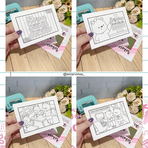 Cards para Colorir | Professores (Letterinhas) - Imagem 3