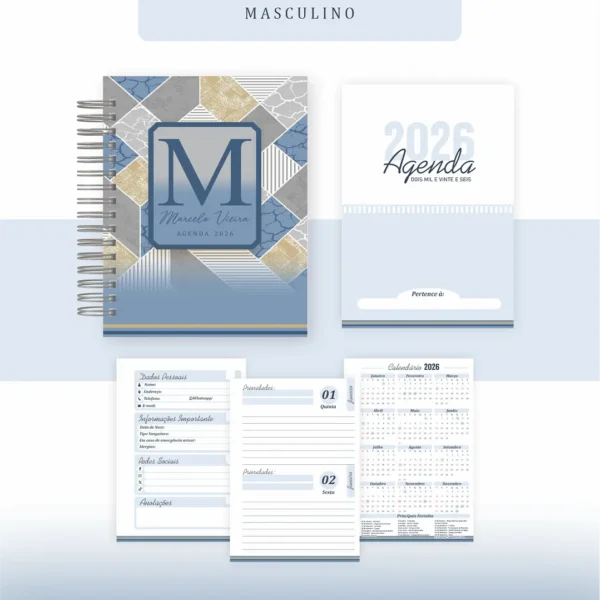 Arquivo Agenda Mármore Masculino - Pamella - Imagem 3