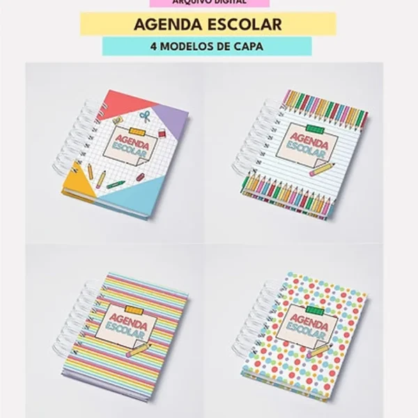 Arquivo Mini Agenda Escolar Datada A6 2DPP - Mascute - Imagem 2