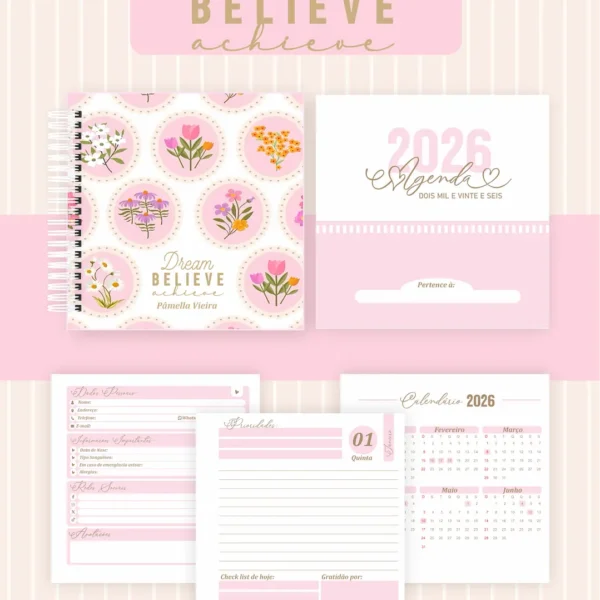 Arquivo Agenda Dream Believe Achieve - Pamella - Imagem 7