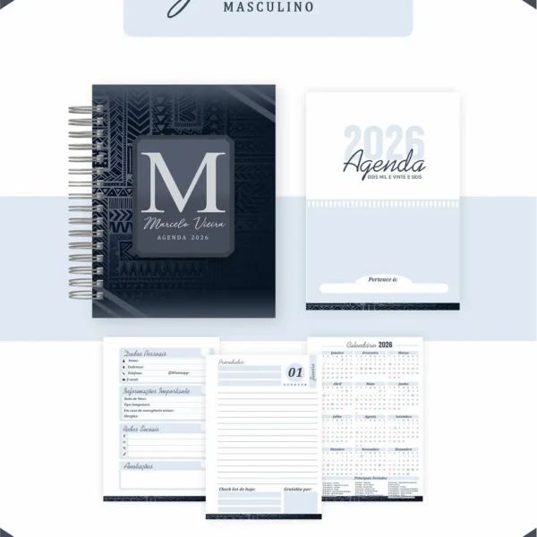 Arquivo Agenda Geométrico Masculino - Pamella - Imagem 6