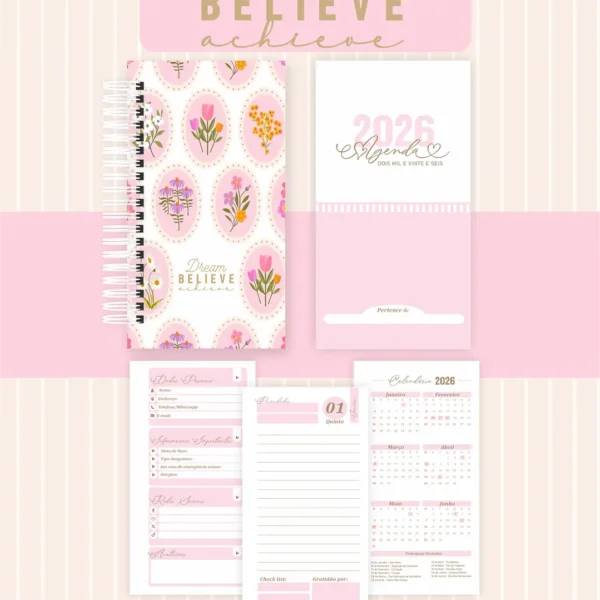 Arquivo Agenda Dream Believe Achieve - Pamella - Imagem 6