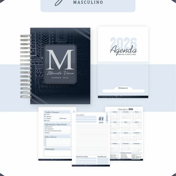 Arquivo Agenda Geométrico Masculino - Pamella - Imagem 5