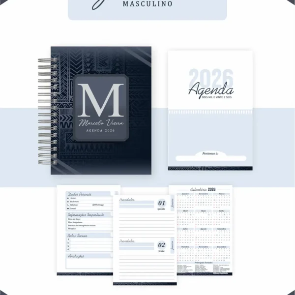 Arquivo Agenda Geométrico Masculino - Pamella - Imagem 4