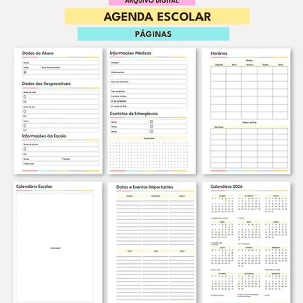 Arquivo Agenda Escolar Datada A5 2DPP - Mascute - Imagem 4