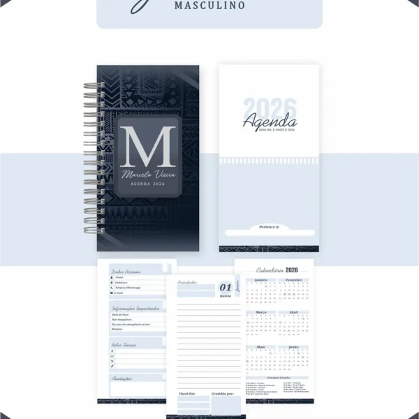 Arquivo Agenda Geométrico Masculino - Pamella - Imagem 3