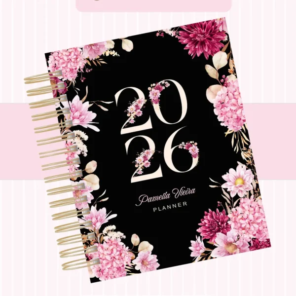 Arquivo Agenda Floral Preta - Pamella - Imagem 9
