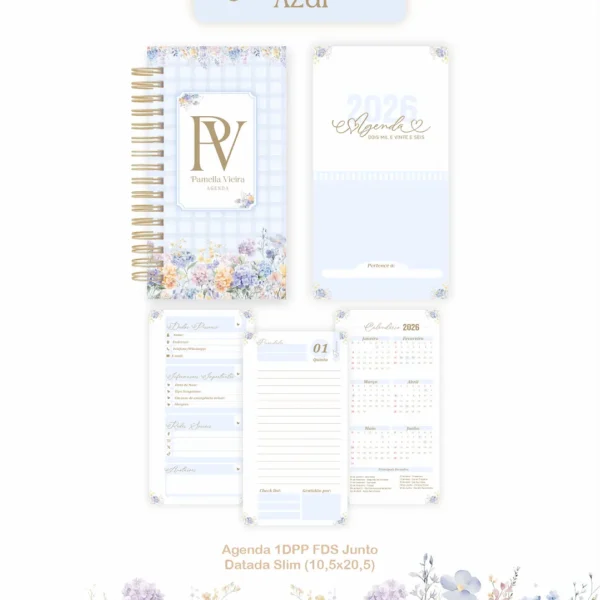 Arquivo Agenda Garden Azul - Pamella - Imagem 3
