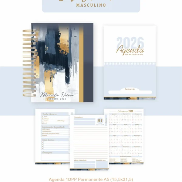 Arquivo Agenda Abstrato Masculino - Pamella - Imagem 7