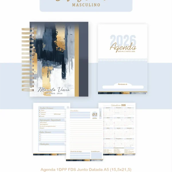 Arquivo Agenda Abstrato Masculino - Pamella - Imagem 6