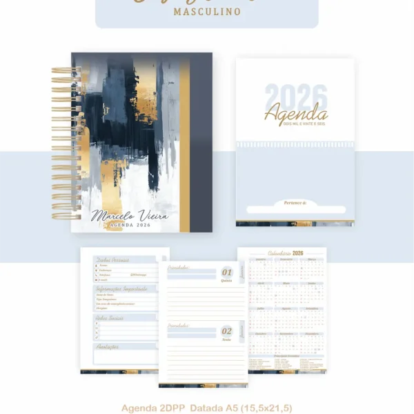 Arquivo Agenda Abstrato Masculino - Pamella - Imagem 4