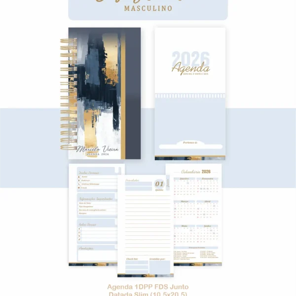 Arquivo Agenda Abstrato Masculino - Pamella - Imagem 3