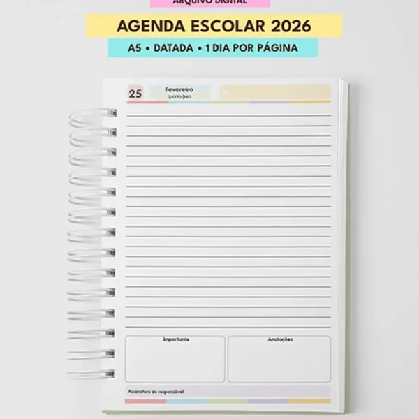Arquivo Agenda Escolar Datada A5 1DPP - Mascute - Imagem 2