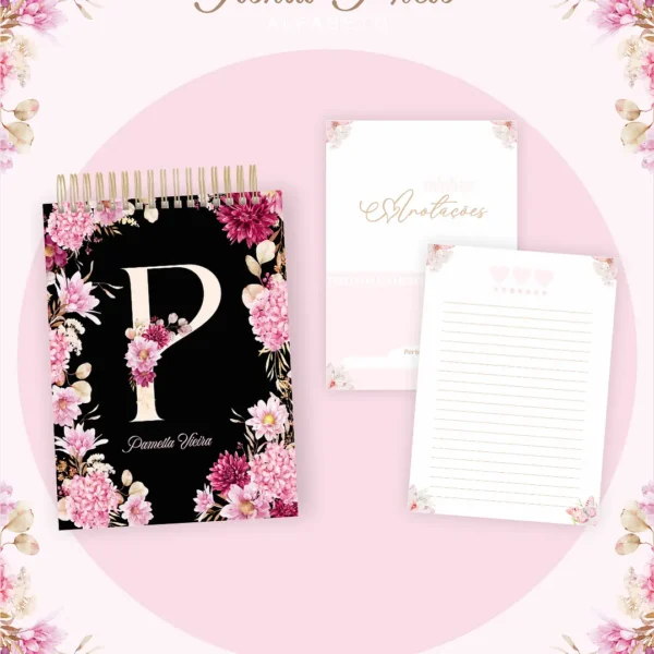 Arquivo Agenda Floral Preta - Pamella - Imagem 5