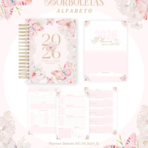 Arquivo Agenda Alfabeto Borboletas - Pamella
