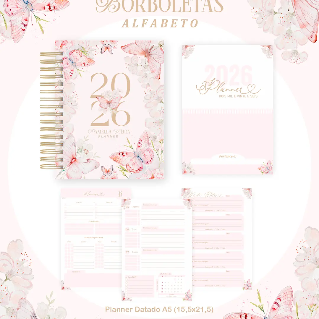 Arquivo Agenda Alfabeto Borboletas - Pamella