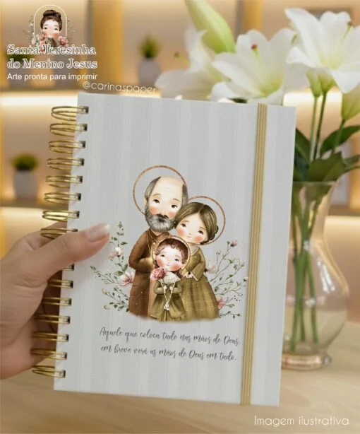 Arte pronta para imprimir Caderno A5 Santa Teresinha - Carinas - Imagem 3