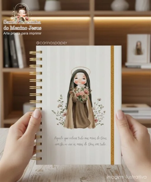 Arte pronta para imprimir Caderno A5 Santa Teresinha - Carinas - Imagem 4