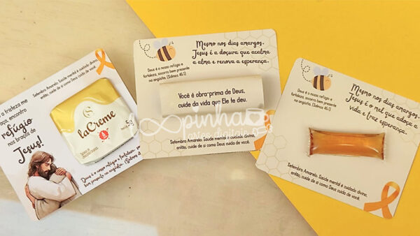 Card doces e mel "Jesus é o mel" - Setembro Amarelo Cristão - Imagem 2