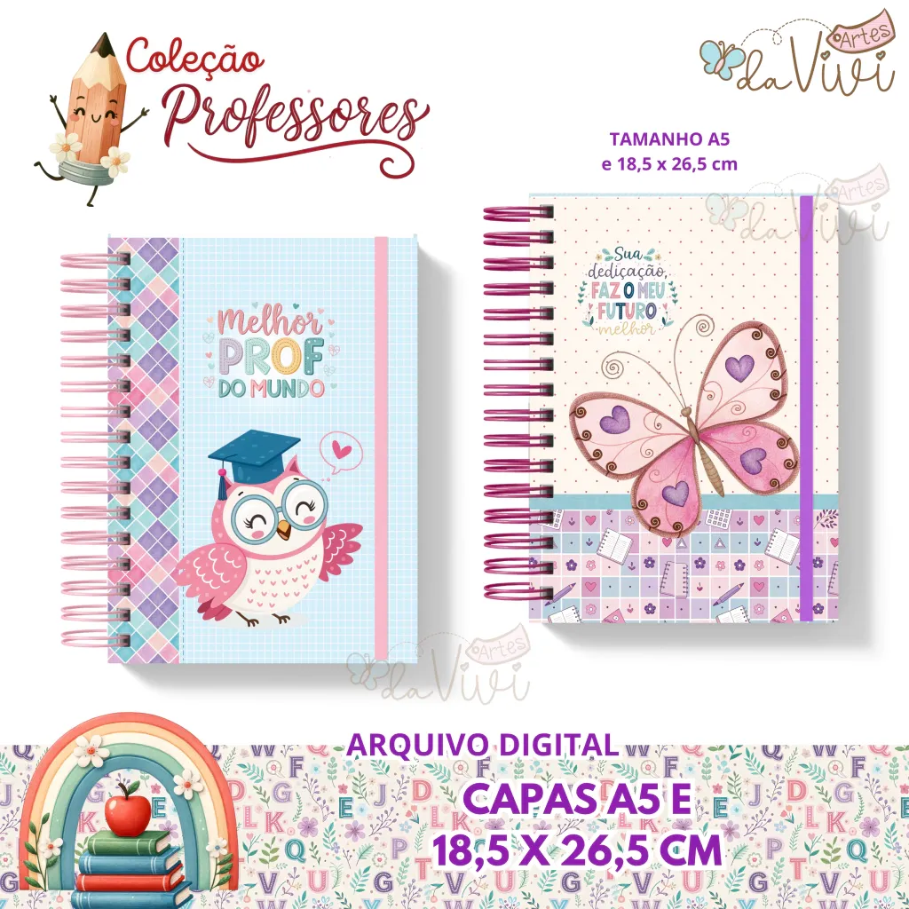 Capas A5 e 18,5 x 26,5 cm Professores