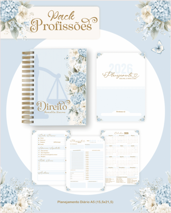 Profissões 2026: Floral Azul (Pamella) - Imagem 5