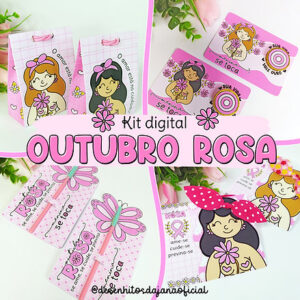 Kit Digital Outubro Rosa - Desenhitos da Jana