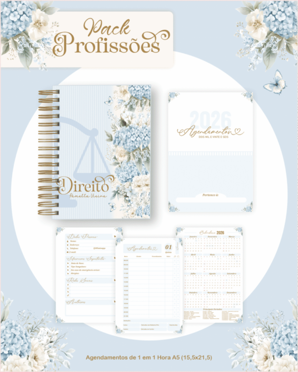 Profissões 2026: Floral Azul (Pamella) - Imagem 4