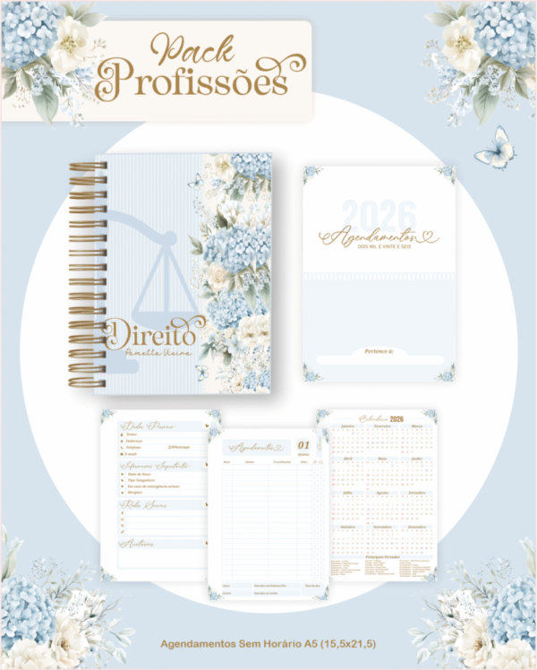 Profissões 2026: Floral Azul (Pamella) - Imagem 3
