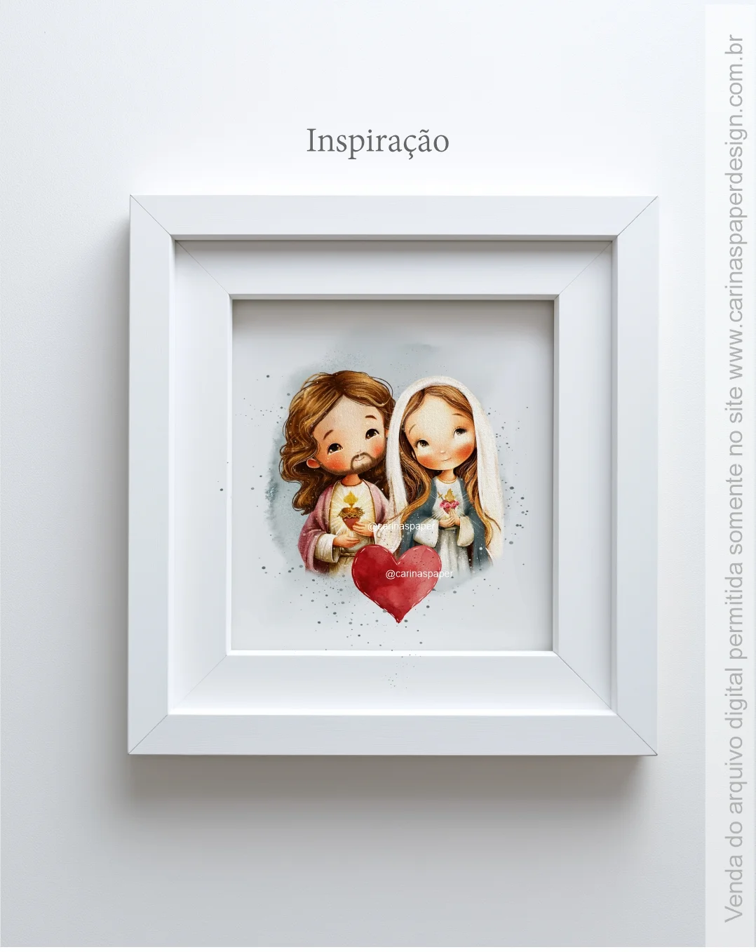Kit Digital Ilustrações Sagrado Coração: Maria e Jesus - Imagem 6