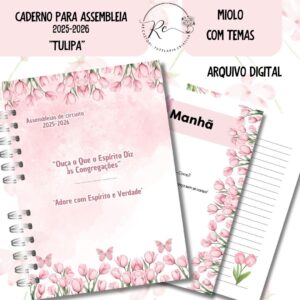 Caderno Assembeia de Circuito 2025/2026 – FLORAL ROSA C/TEMA (Re Castori)