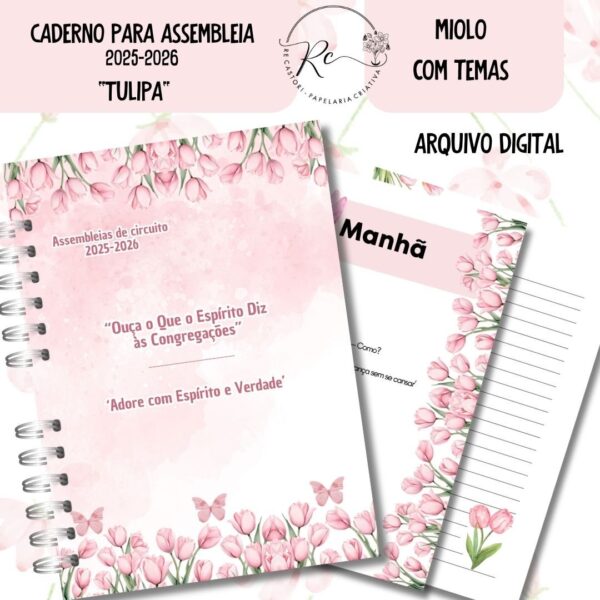 Caderno Assembeia de Circuito 2025/2026 – FLORAL ROSA C/TEMA (Re Castori)
