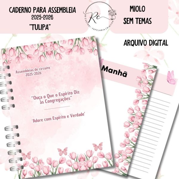 Caderno Assembleia de Circuito 2025/2026 – FLORAL ROSA C/TEMA (Re Castori)